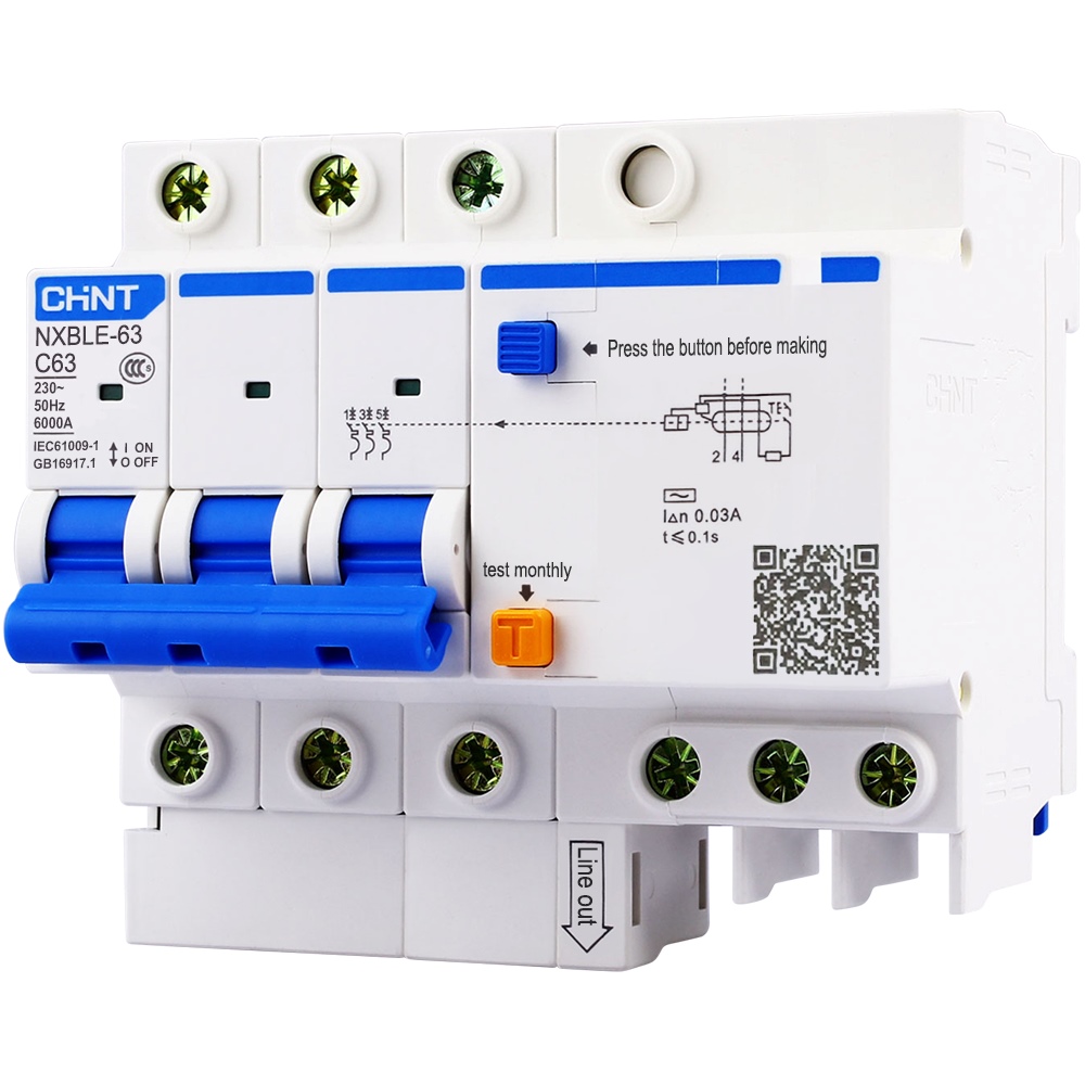 Cầu dao chống rò CHINT NXBLE-63 3P+N C63 63A