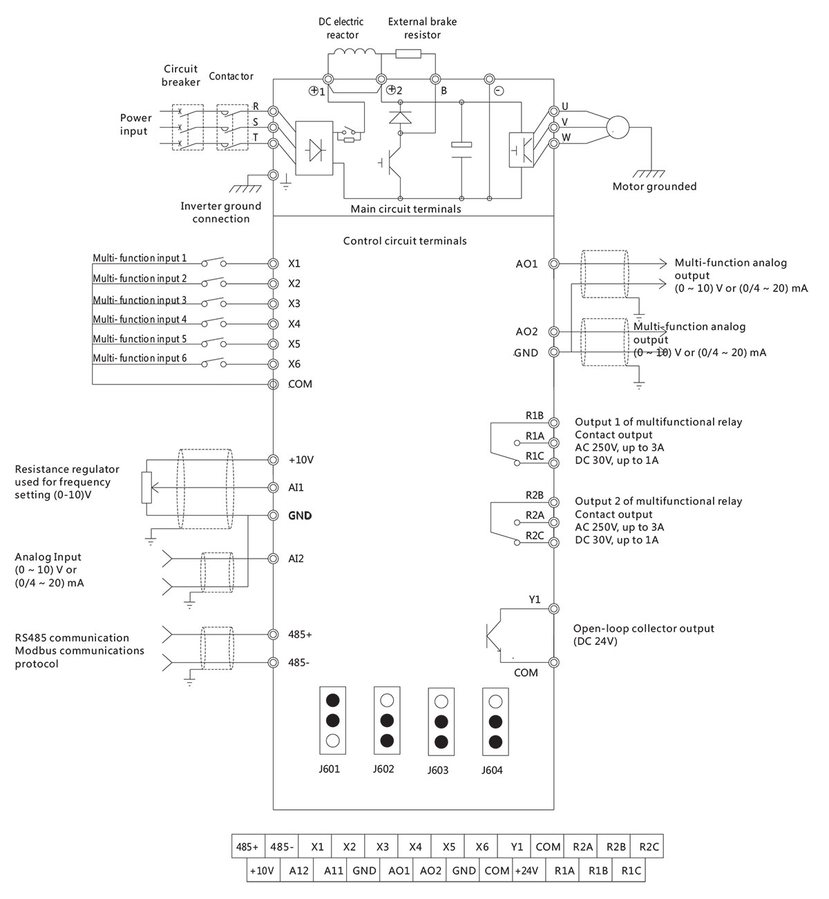 Cách đấu dây biến tần Chint NVF2G Series