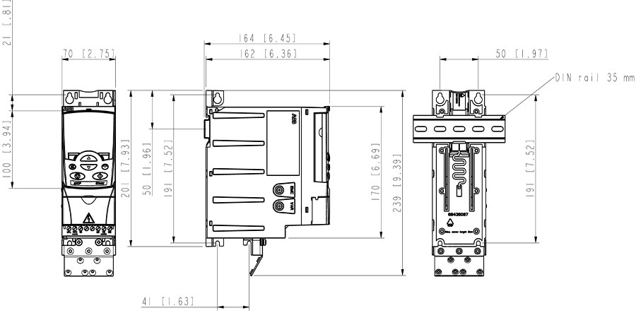 Kích thước biến tần ABB