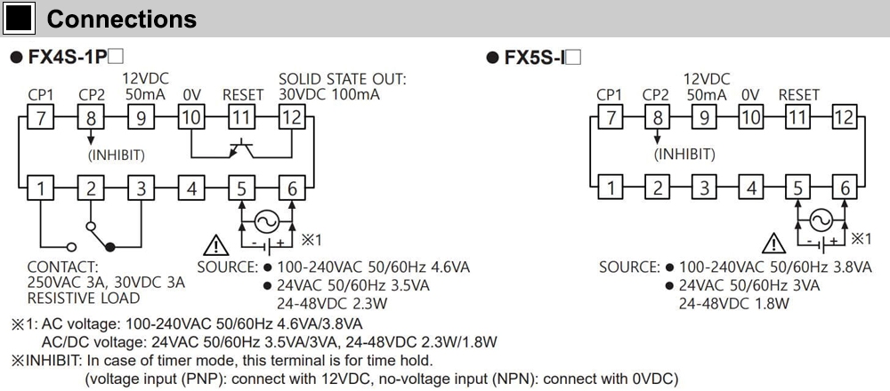 Cách đấu nối Bộ đếm - Counter Autonics FX4S-1P2