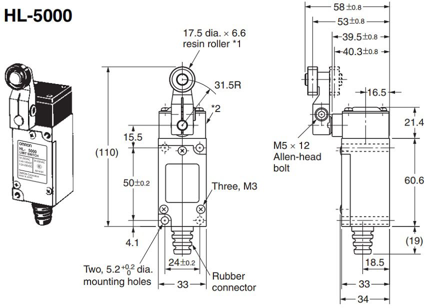 Công tắc hành  trình Omron HL-5000