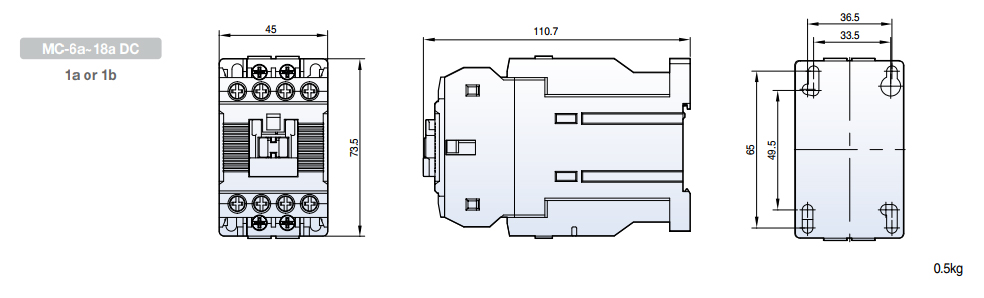 Kích thước Contactor LS MC-9a DC24V