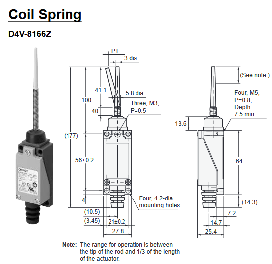 Kích thước của D4V-8166Z-N OMR