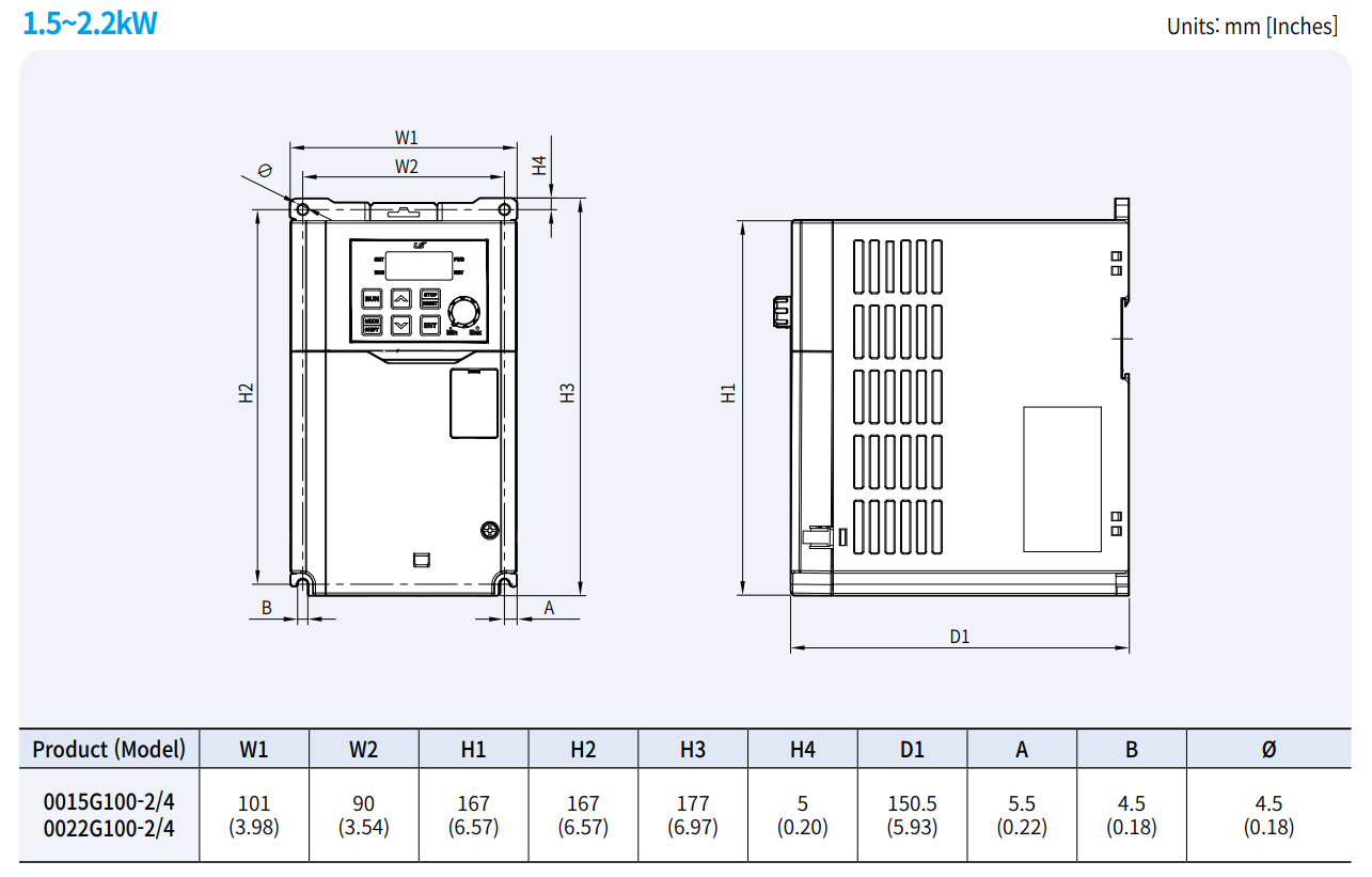 LSLV0022G100-2EONN - Bản vẽ kích thước 