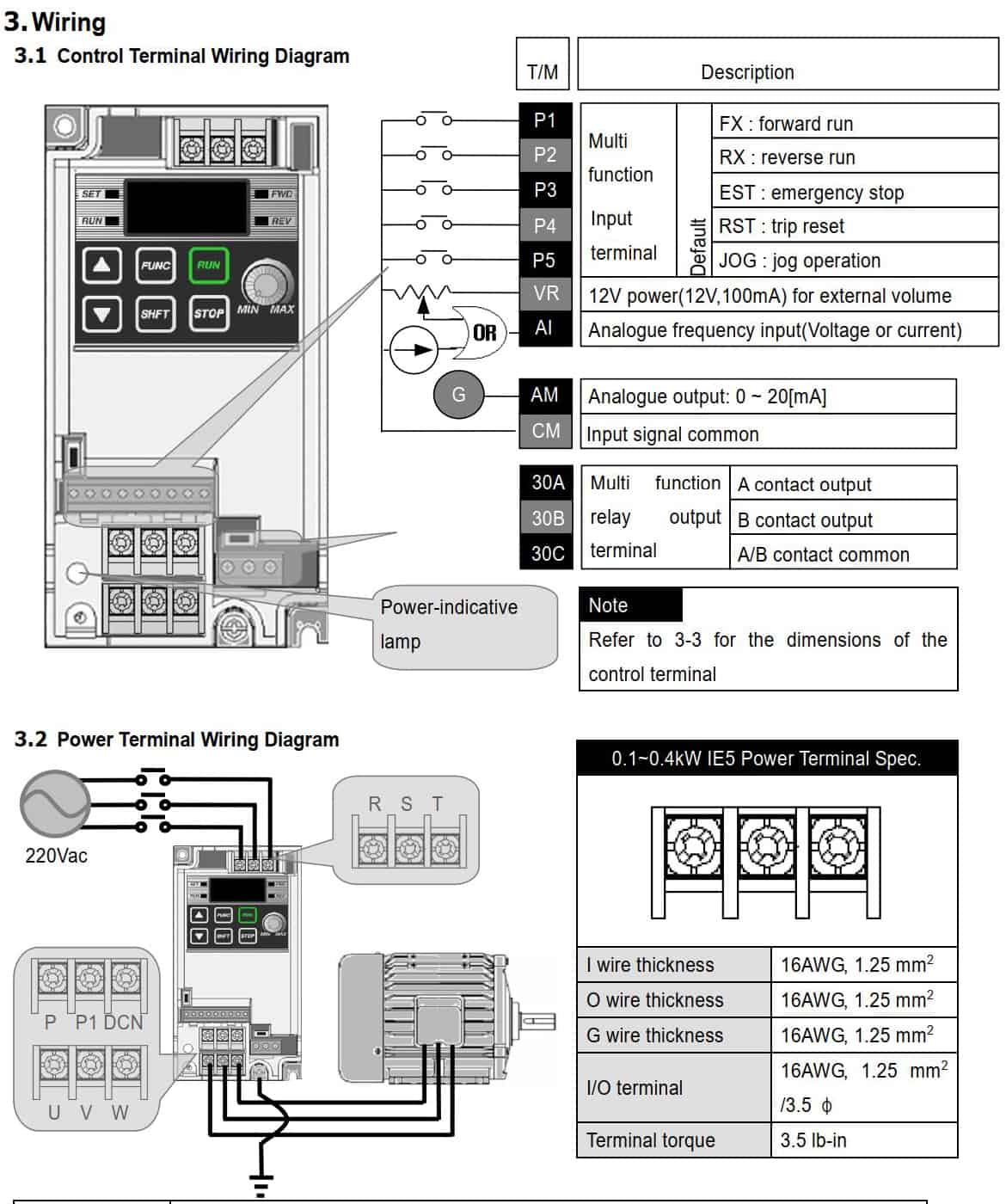 sơ đồ đấu dây biến tần iE5
