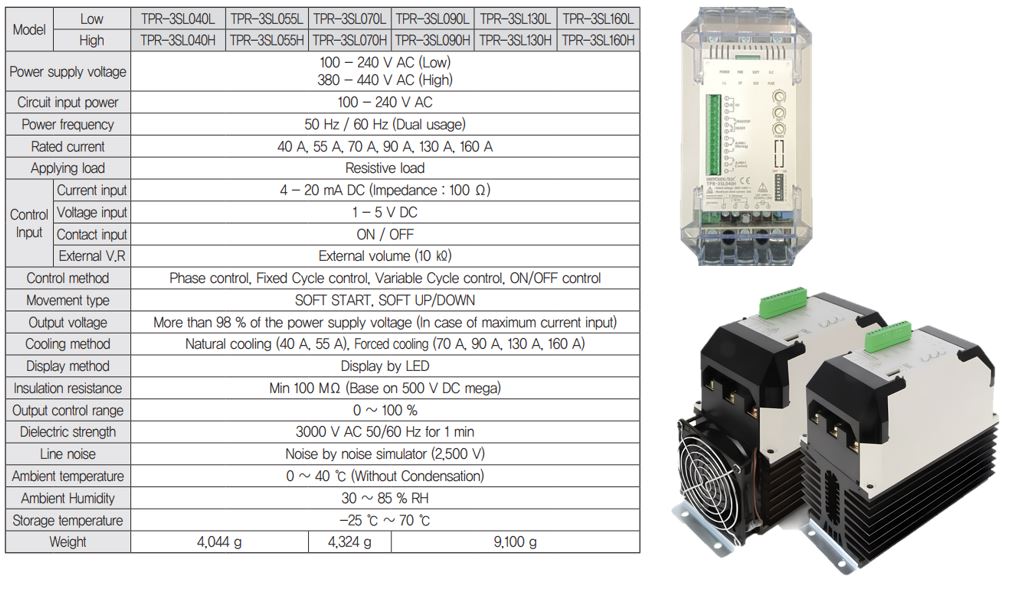 thông số kỹ thuật Hanyoung TPR-3SL series